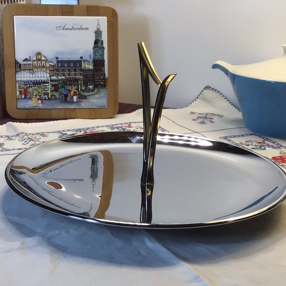 VTG🚀 Kromex Serving Tray Atomic Space Handle